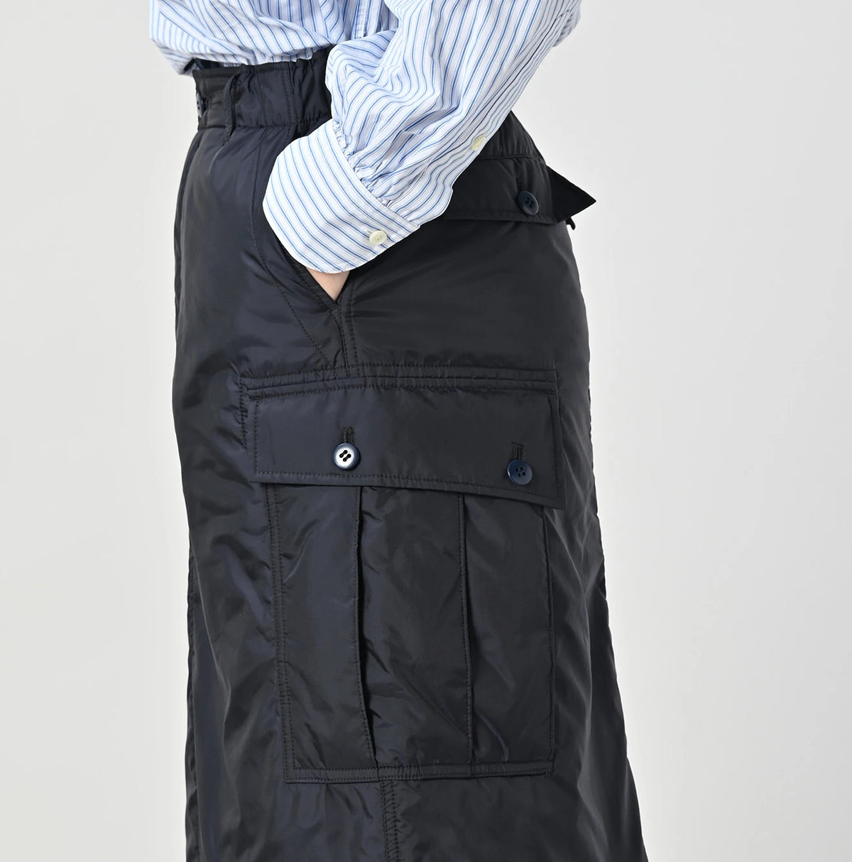 45R Nylon Quilt Cargo Skirt