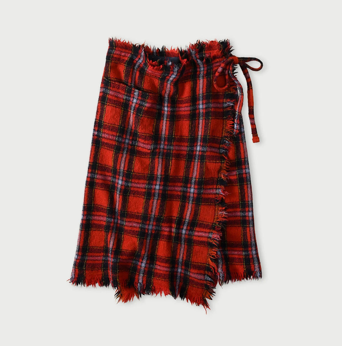 India Merino Milled Fringe-Wrap Skirt