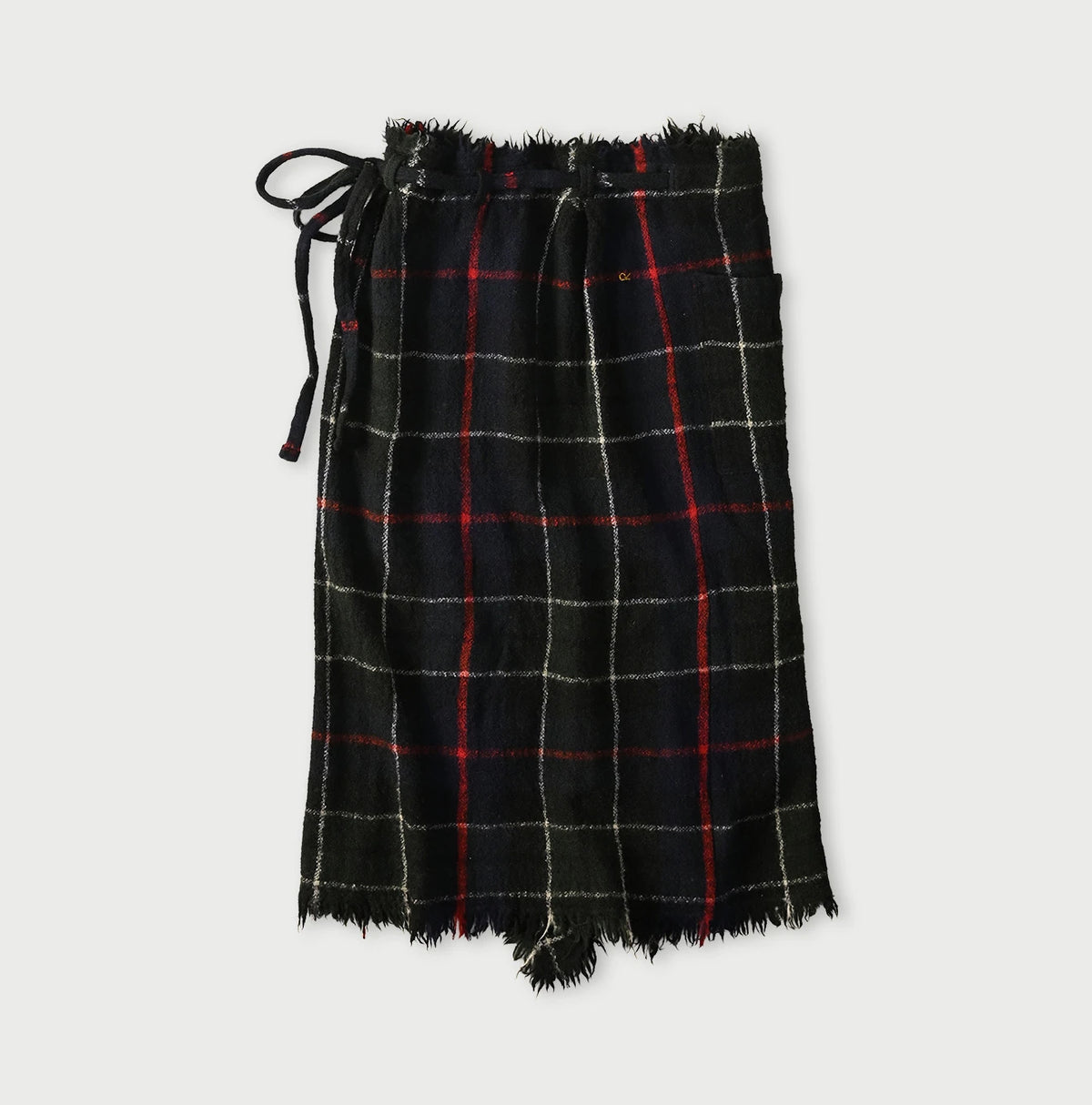 45R India Merino Milled Fringe-Wrap Skirt