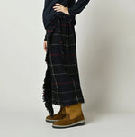 45R India Merino Milled Fringe-Wrap Skirt