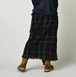 45R India Merino Milled Fringe-Wrap Skirt