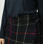45R India Merino Milled Fringe-Wrap Skirt