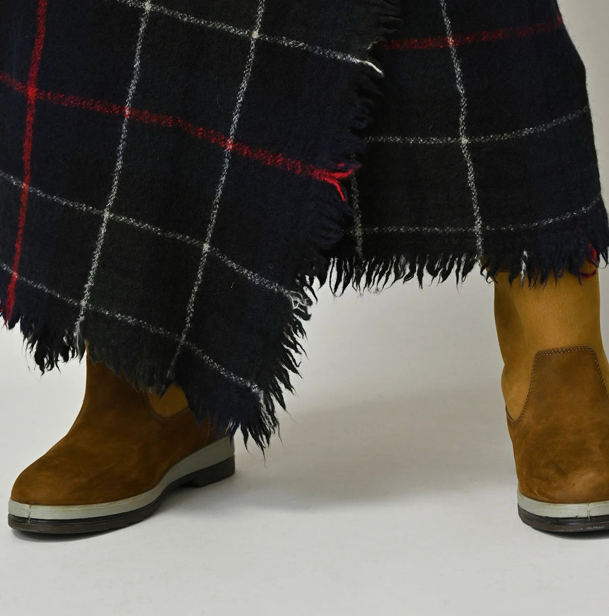 45R India Merino Milled Fringe-Wrap Skirt