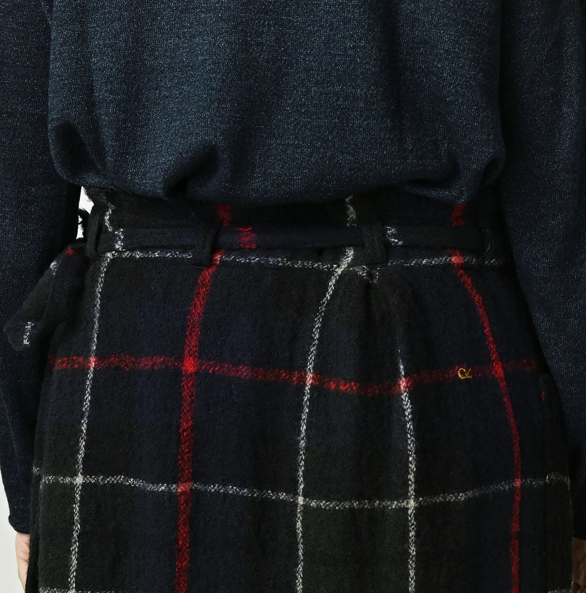 45R India Merino Milled Fringe-Wrap Skirt