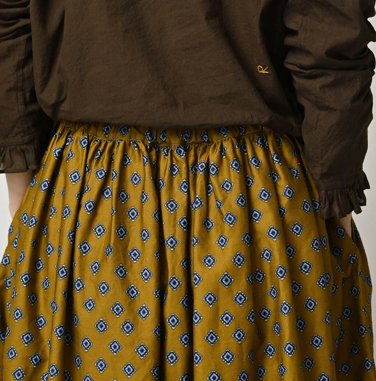 45R Square Komon Easy Gathered Skirt