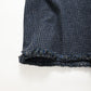 Indigo Cotton Tweed Fringe Jumper Skirt
