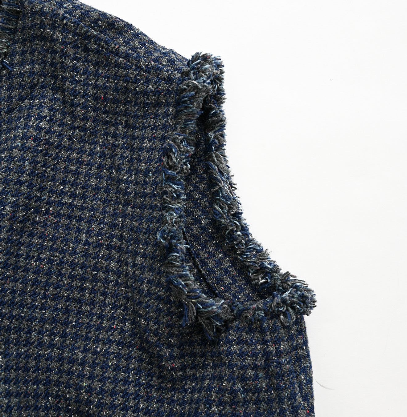 Indigo Cotton Tweed Fringe Jumper Skirt