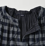 45R Indigo Fuwauwa Double Woven Shirring Dress