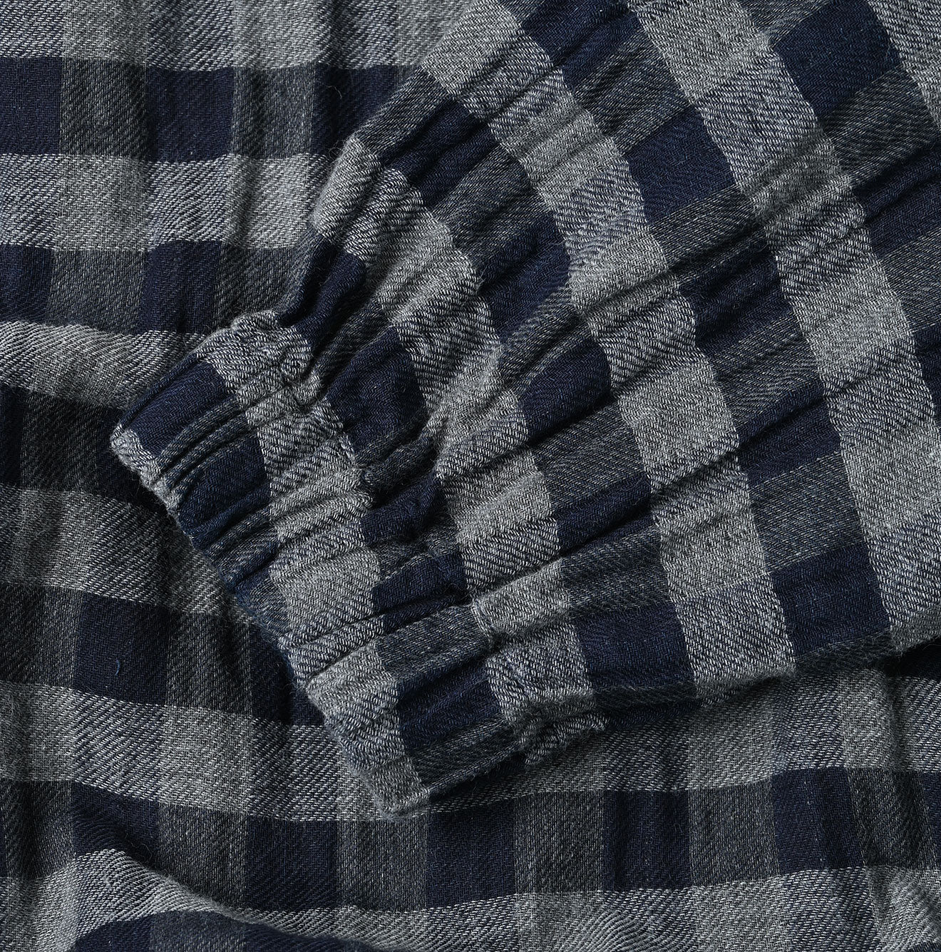 45R Indigo Fuwauwa Double Woven Shirring Dress