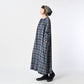 45R Indigo Fuwauwa Double Woven Shirring Dress