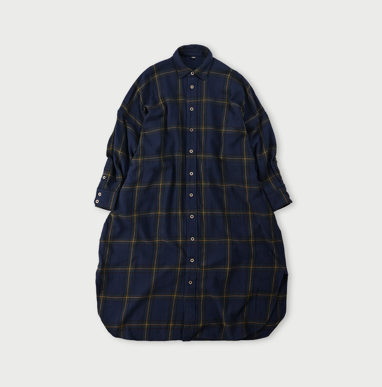 India Flannel Big Shirt Dress