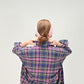 45R India Flannel Big Shirt Dress