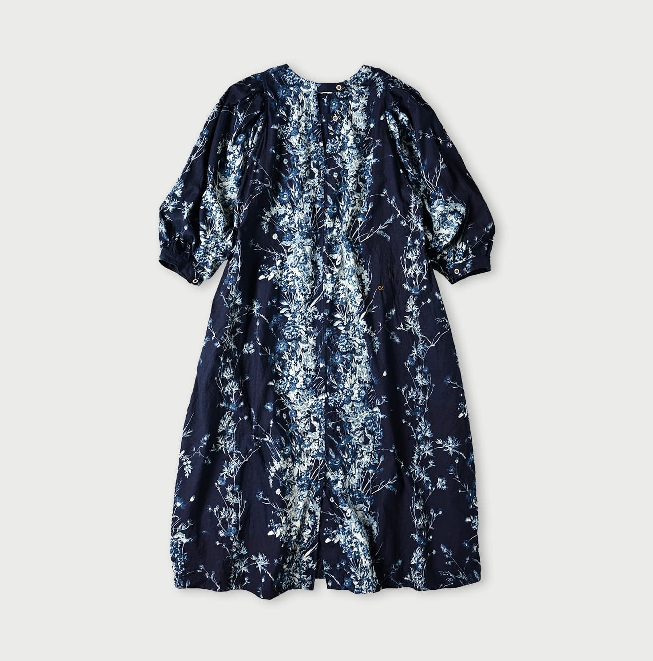 45R Indigo Khadi Bouquet Stripe Dress - Image 2