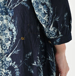 45R Indigo Khadi Bouquet Stripe Dress