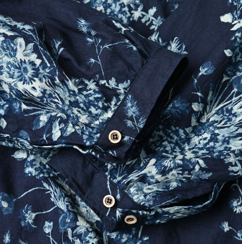 45R Indigo Khadi Bouquet Stripe Dress - Image 11