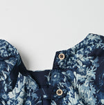 45R Indigo Khadi Bouquet Stripe Dress