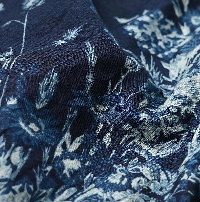 45R Indigo Khadi Bouquet Stripe Dress