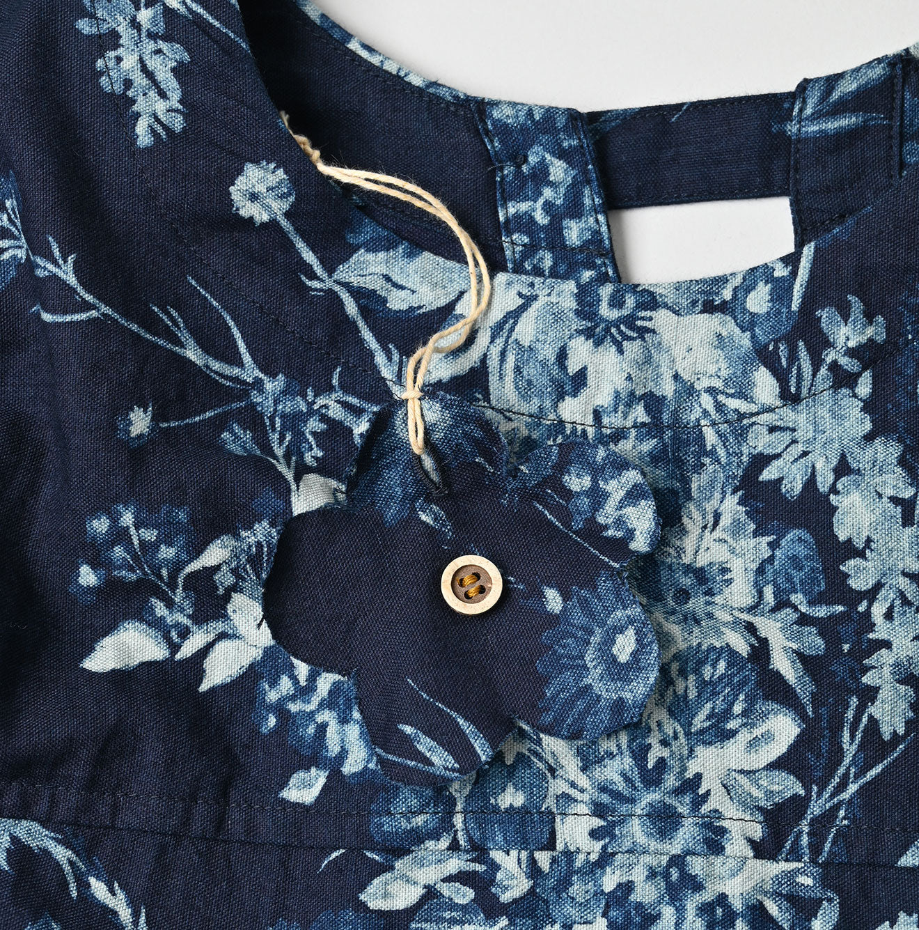 45R Indigo Khadi Bouquet Stripe Dress