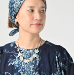 45R Indigo Khadi Bouquet Stripe Dress