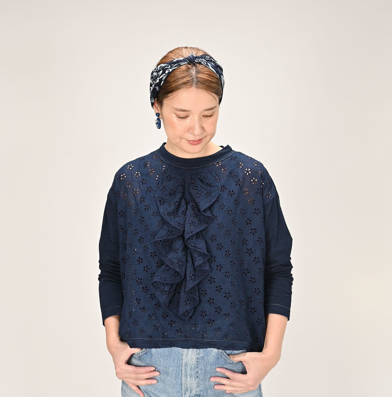 45R Indigo Cutwork Tenjiku M-shirt