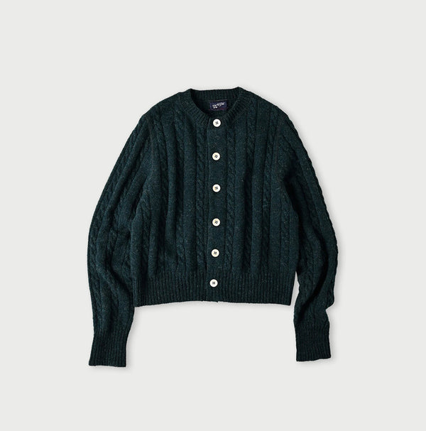 45R Shetland Cable Felted Cardigan