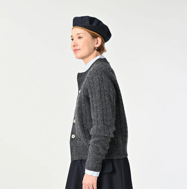 45R Shetland Cable Felted Cardigan