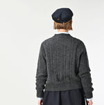 45R Shetland Cable Felted Cardigan
