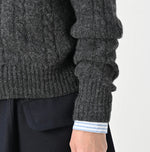 45R Shetland Cable Felted Cardigan
