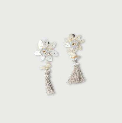 45R Sun Shell Flower Earrings