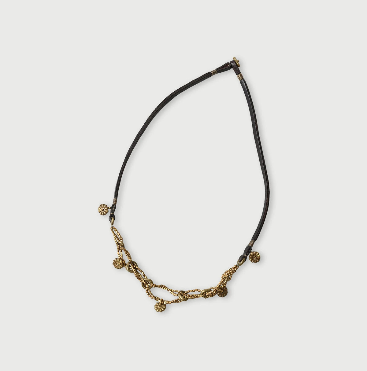 45R Brass Leather 2-Way Choker - Image 1