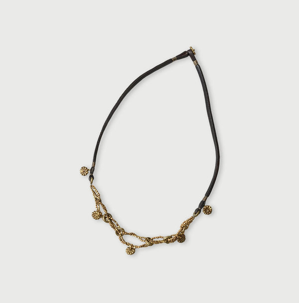 45R Brass Leather 2-Way Choker