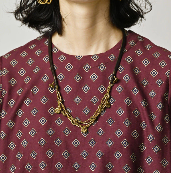 45R Brass Leather 2-Way Choker