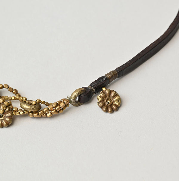 45R Brass Leather 2-Way Choker