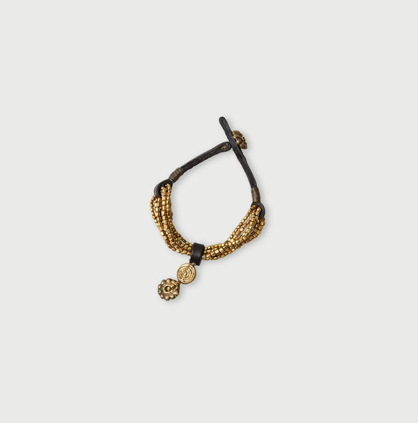 45R Brass Leather Bracelet