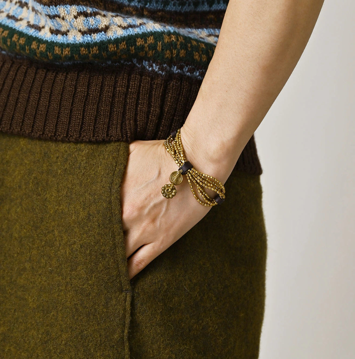 45R Brass Leather Bracelet - Image 2