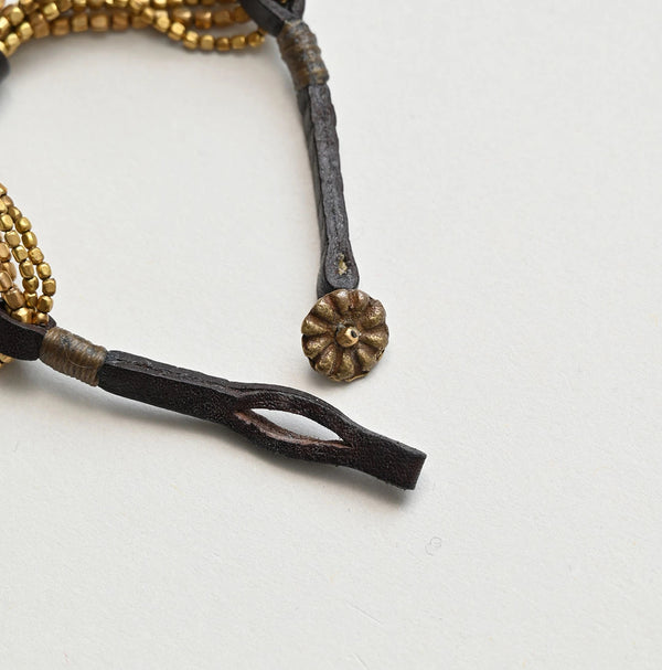 45R Brass Leather Bracelet
