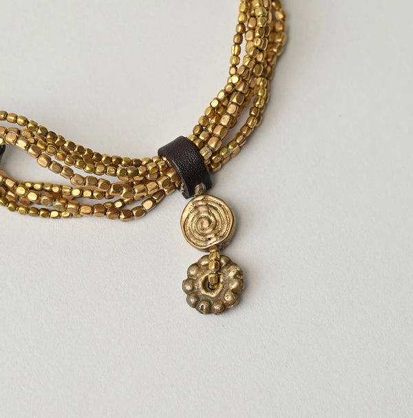 45R Brass Leather Bracelet