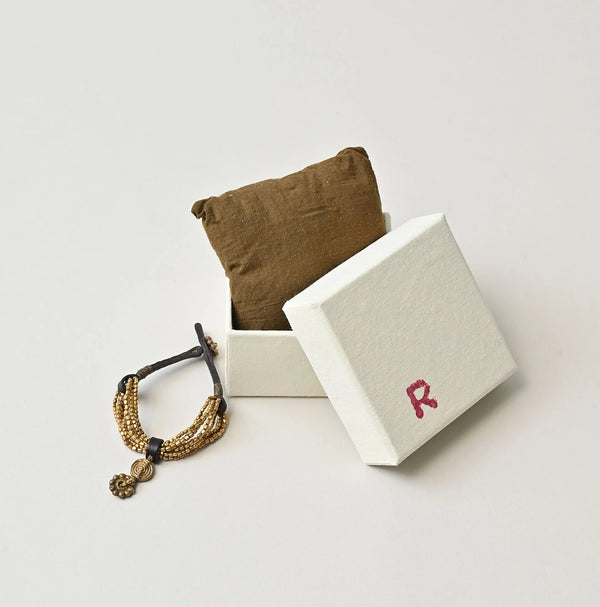 45R Brass Leather Bracelet