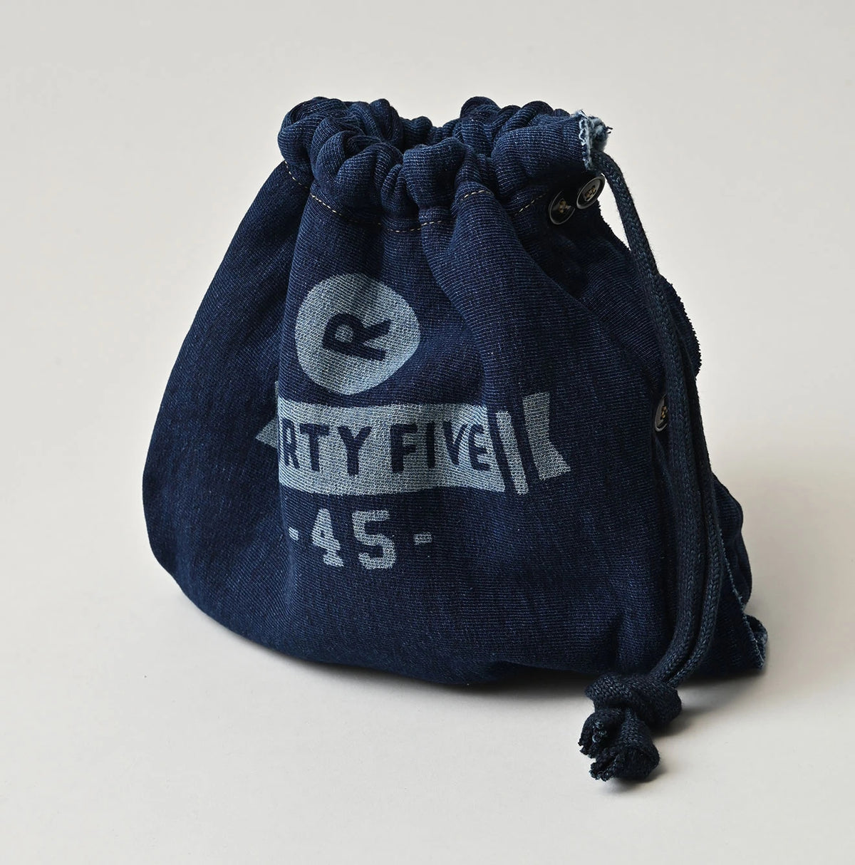 45R Indigo College Hood Drawstring Pouch