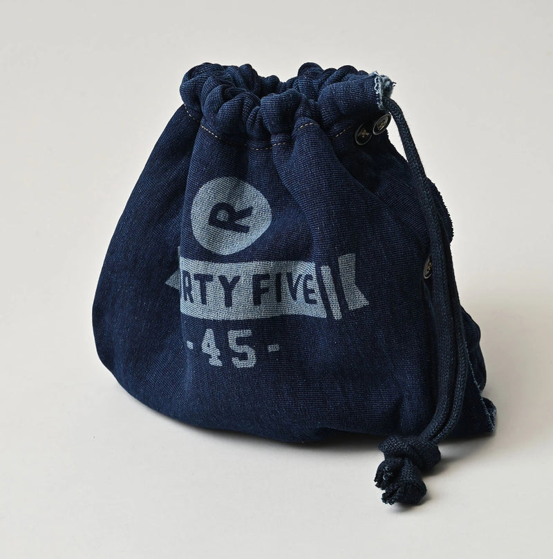 45R Indigo College Hood Drawstring Pouch - Image 2