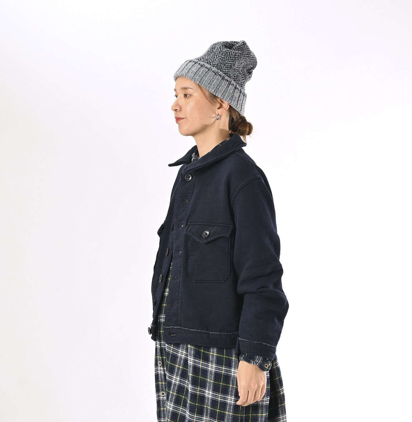 45R Indigo Hokkaido Cotton Fleece Annie Blouson