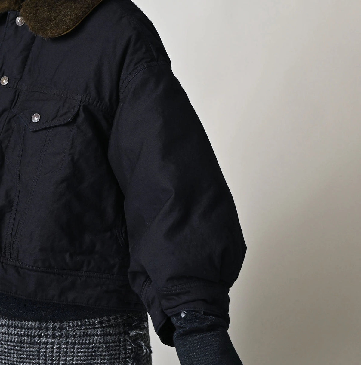 45R Indigo Lightweight Back Sateen × Nylon Annie G Blouson - Image 8