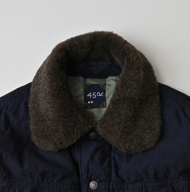 45R Indigo Lightweight Back Sateen × Nylon Annie G Blouson - Image 17