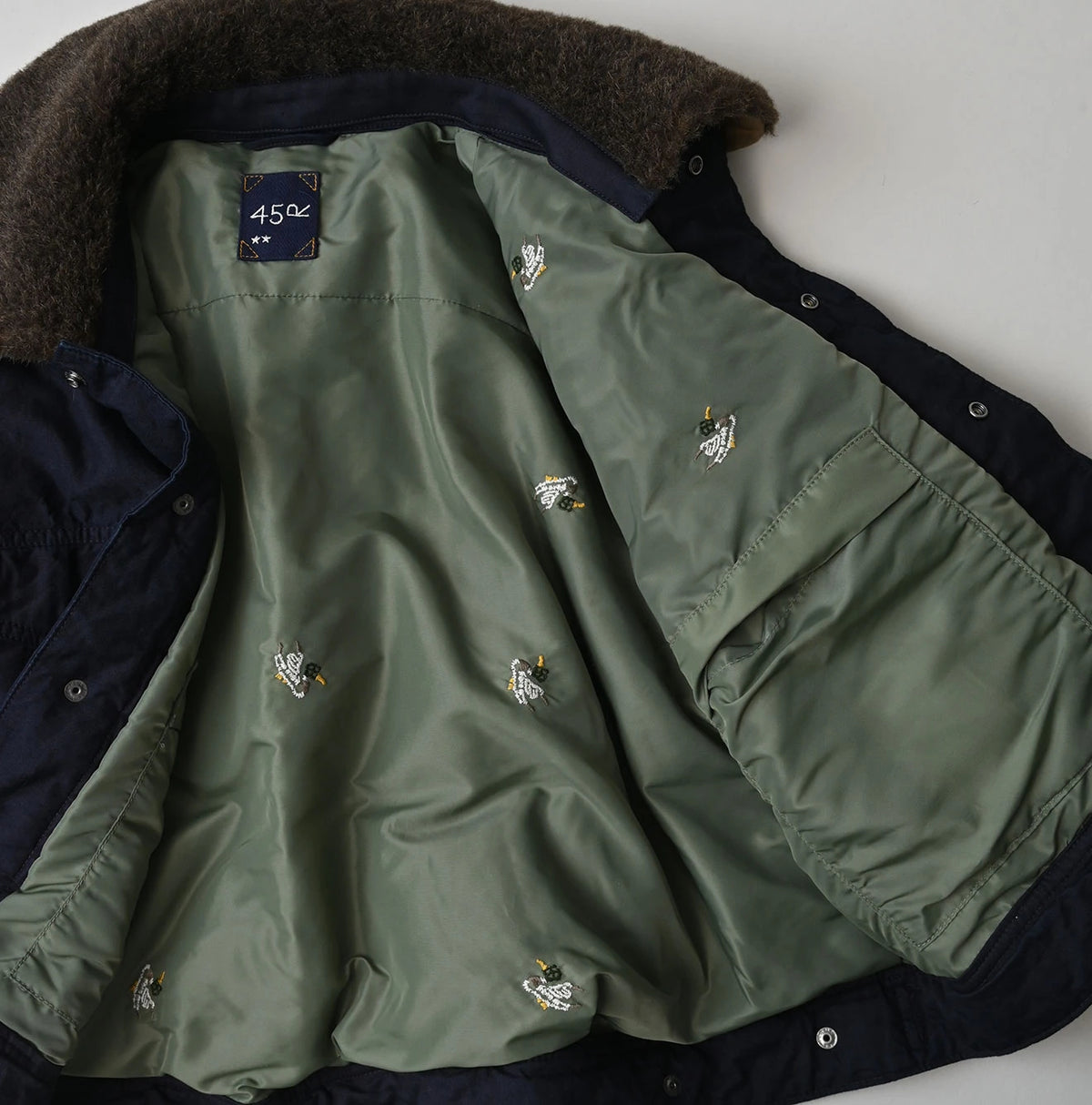 45R Indigo Lightweight Back Sateen × Nylon Annie G Blouson - Image 27