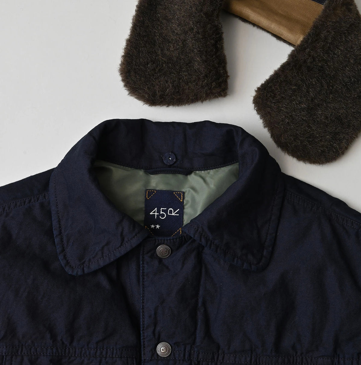 45R Indigo Lightweight Back Sateen × Nylon Annie G Blouson