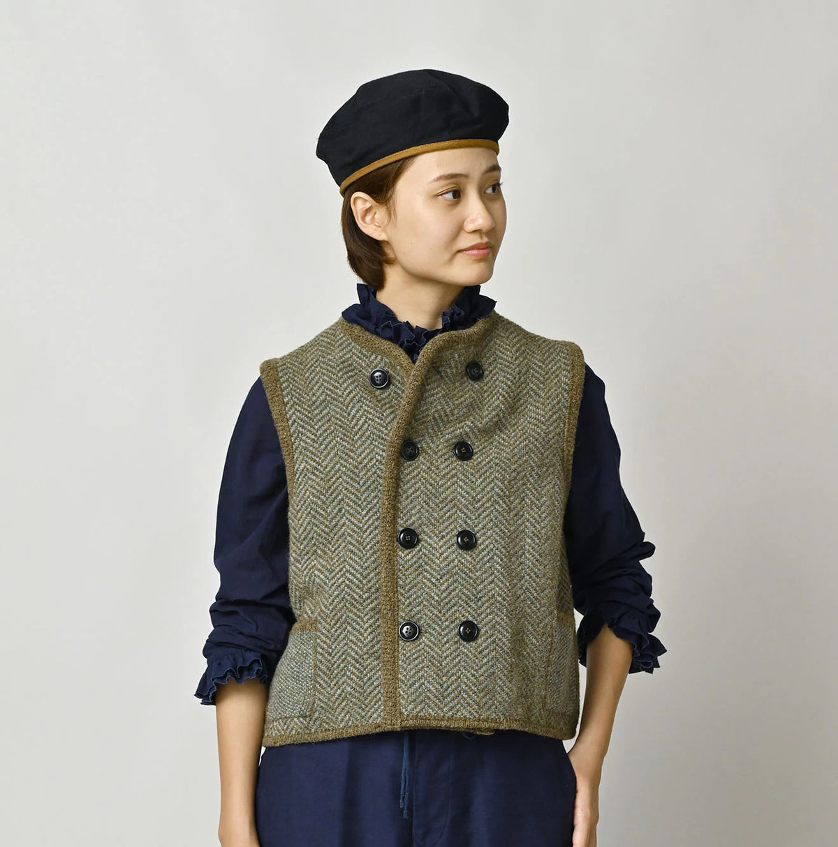 45R Shetland Herringbone Vest - Image 5