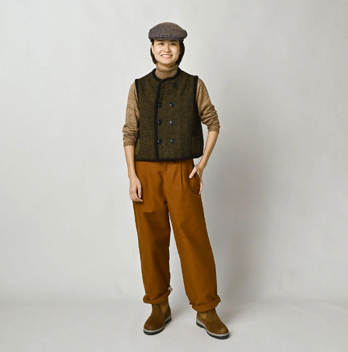 45R Shetland Herringbone Vest
