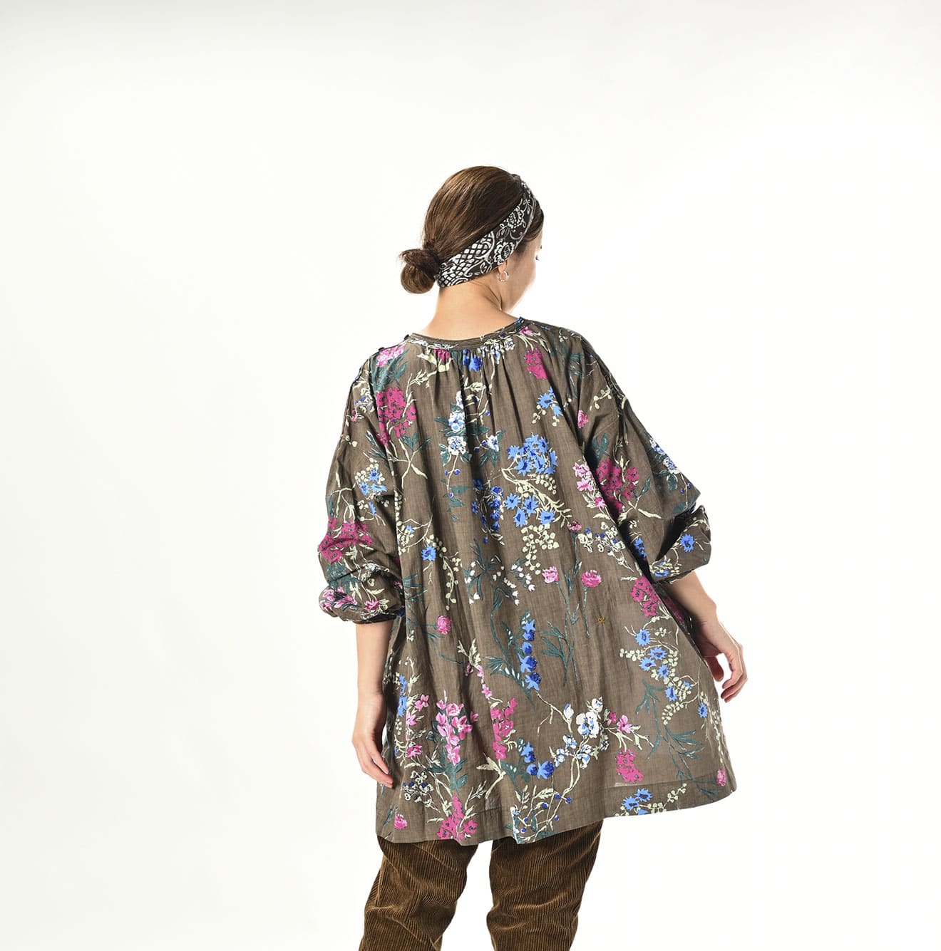 45R Khadi Noa Flower Tunic Blouse