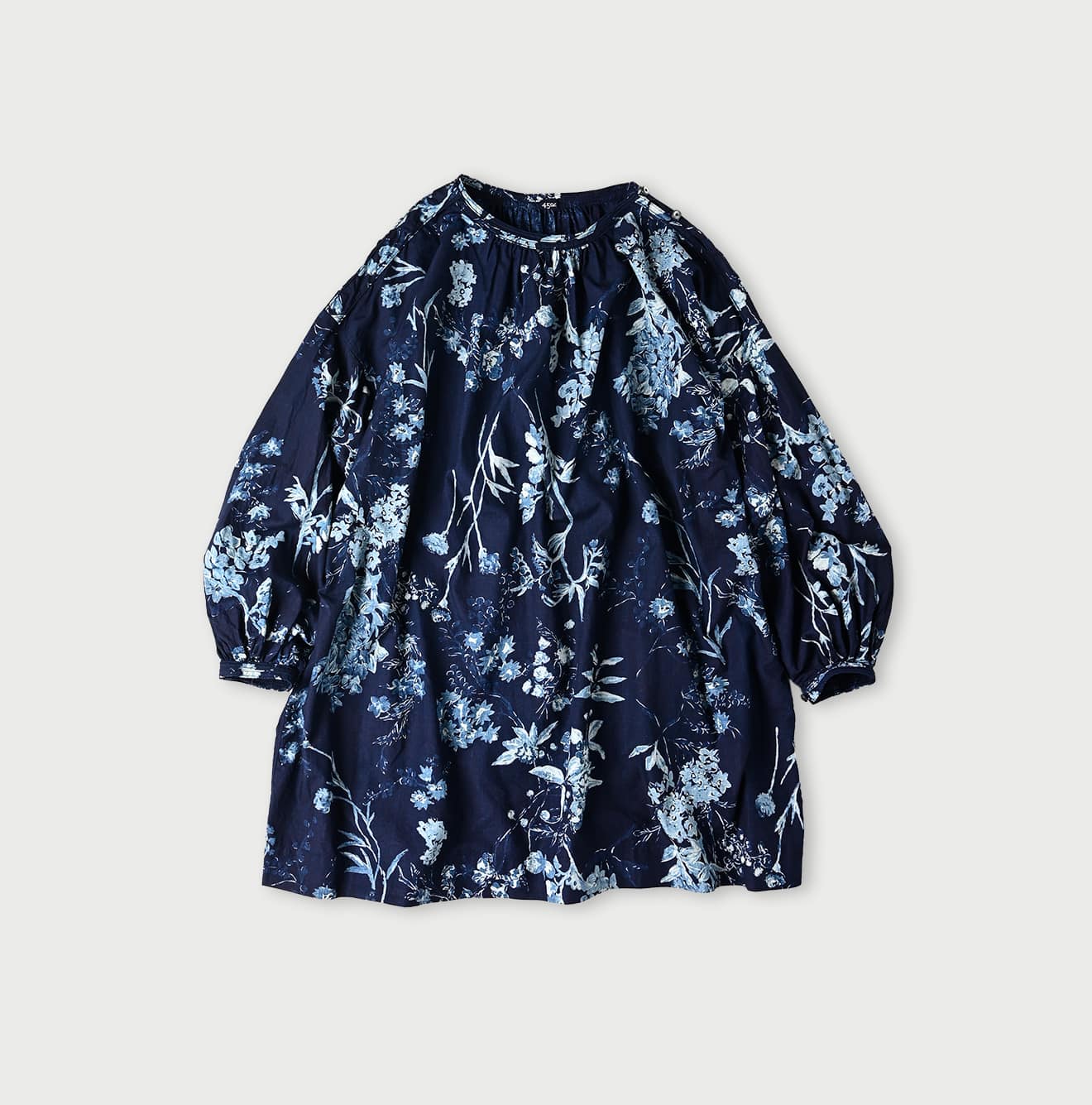 45R Indigo Noa Flower Tunic Blouse