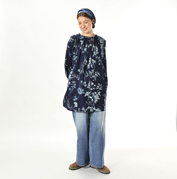 Indigo Noa Flower Tunic Blouse - 45R by 45rpm studio
